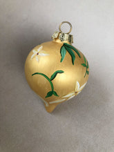 Load image into Gallery viewer, Gold Hand Painted Christmas Ornament - Oblong
