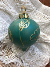 Load image into Gallery viewer, Green Hand Painted Christmas Ornament - Oblong
