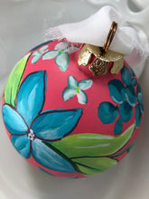 Load image into Gallery viewer, Fun, Pink, Hand-Painted Christmas Ornament

