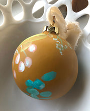 Load image into Gallery viewer, Yellow Ochre Floral No.2 Hand Painted Christmas Ornament
