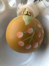 Load image into Gallery viewer, Yellow Ochre Floral Hand Painted Christmas ornament
